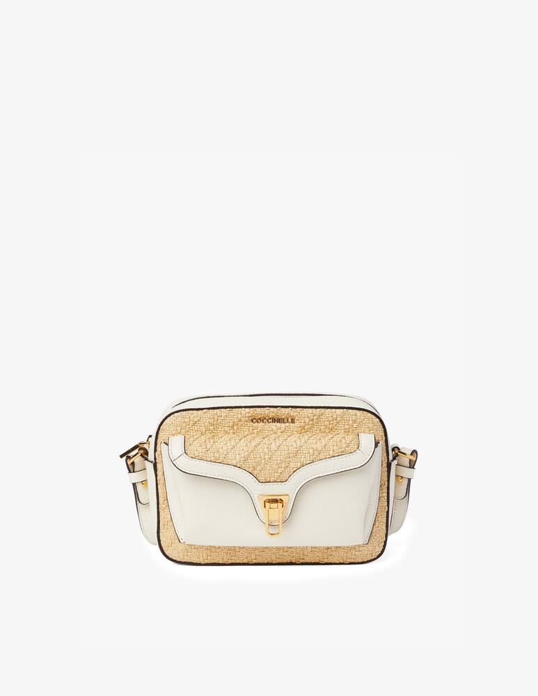 rinascente Coccinelle Beat S crossbody bag rafia - white