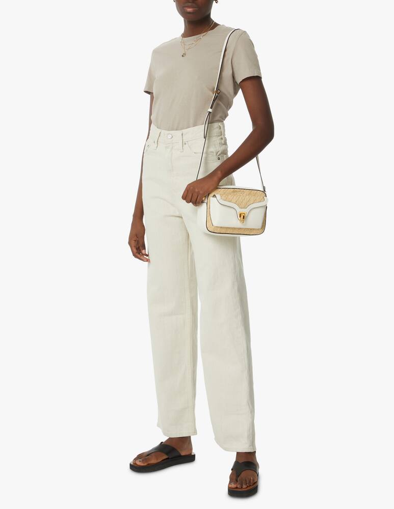 rinascente Coccinelle Beat S crossbody bag rafia - white