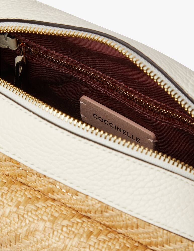 rinascente Coccinelle Beat S crossbody bag rafia - white