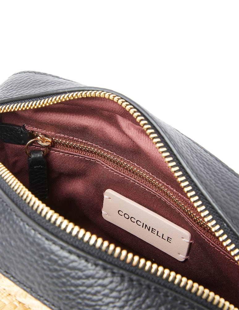 rinascente Coccinelle Borsa a tracolla rafia S Beat - nero