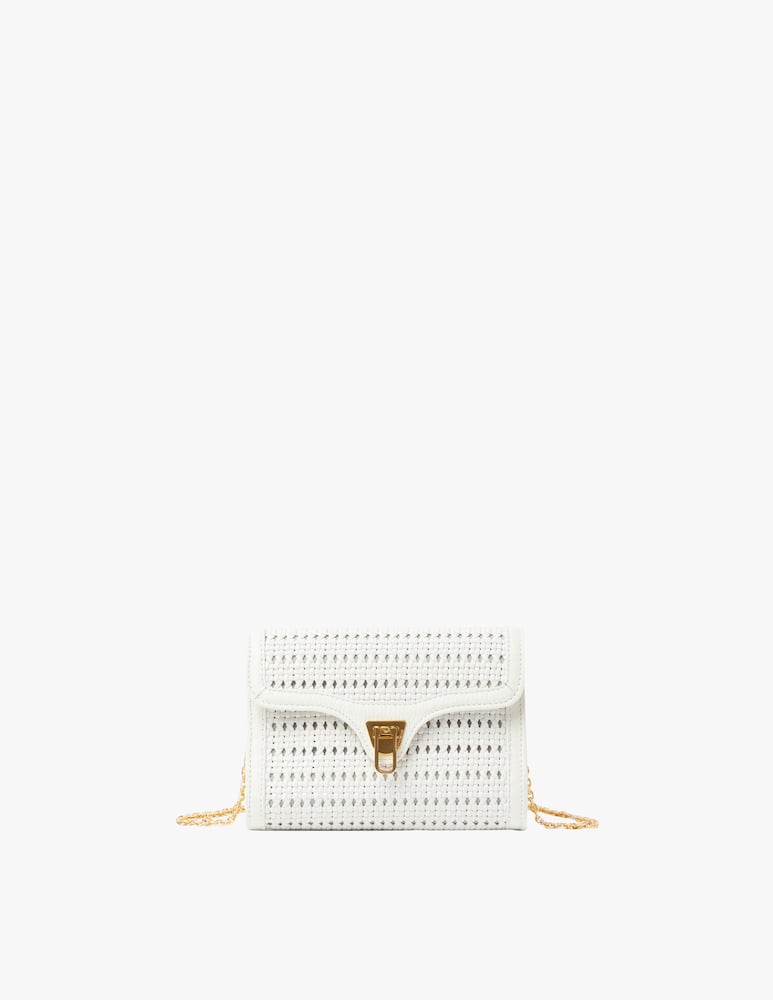rinascente Coccinelle Beat crossbody bag chain - white