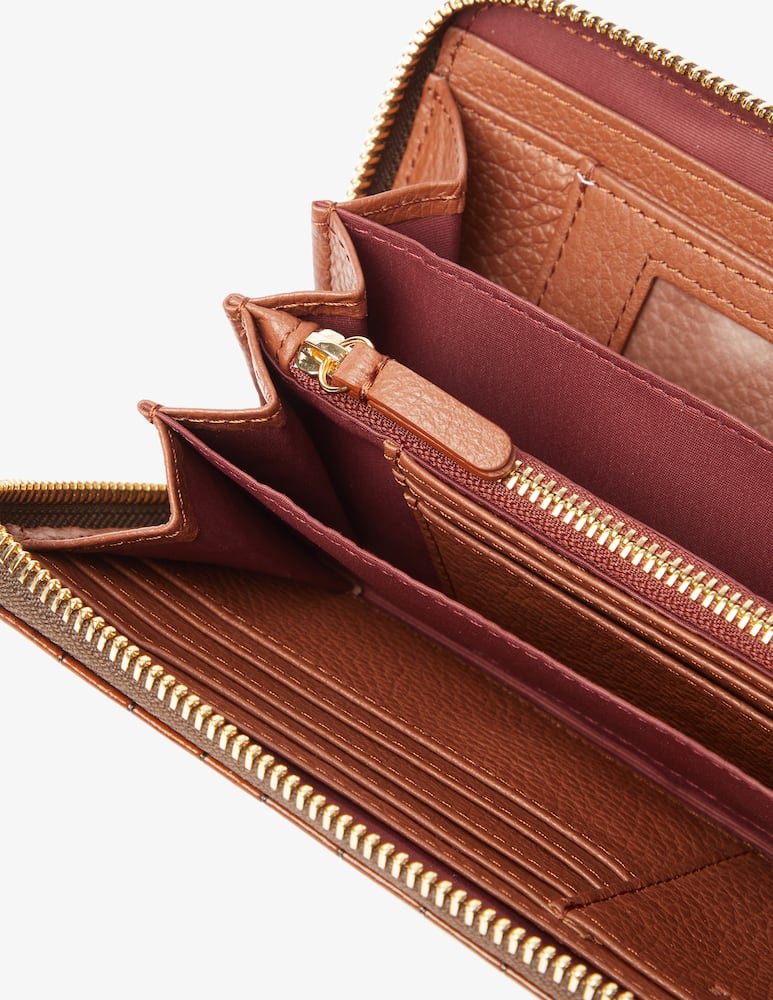 rinascente Coccinelle Metallic Croco Shiny Soft wallet - Brown