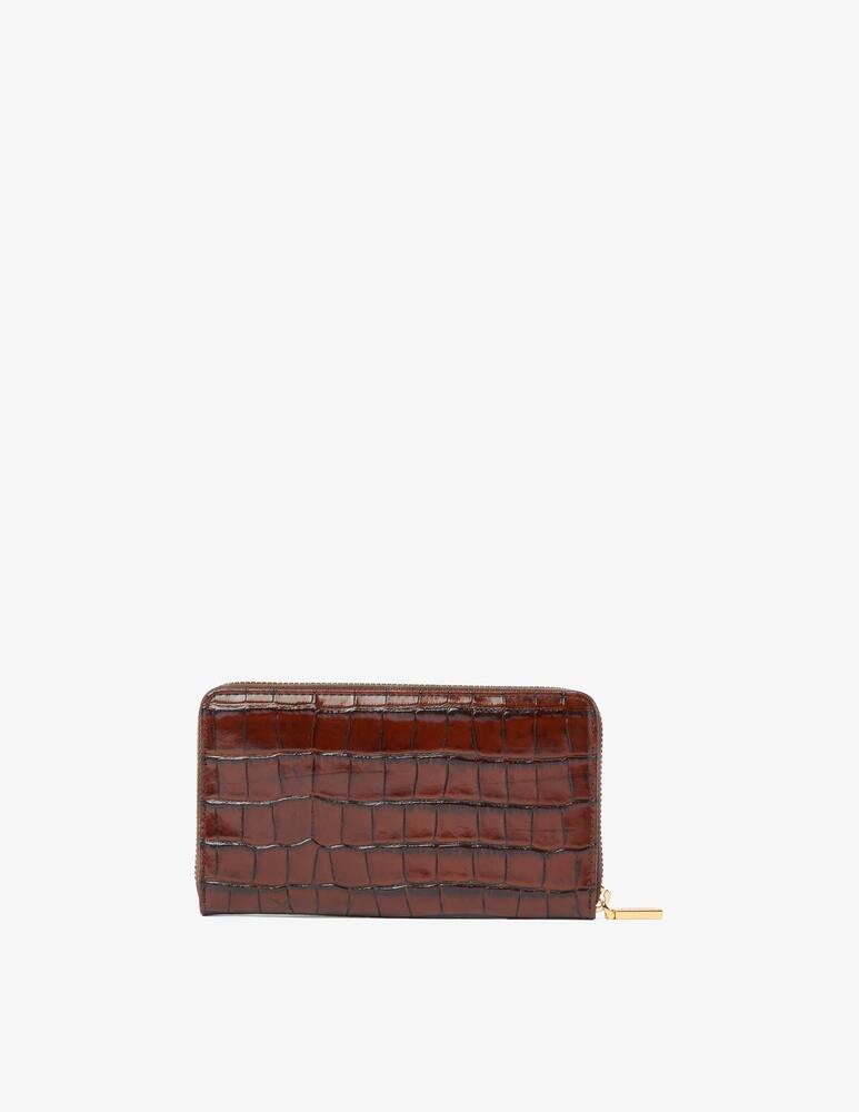 rinascente Coccinelle Metallic Croco Shiny Soft wallet - Brown