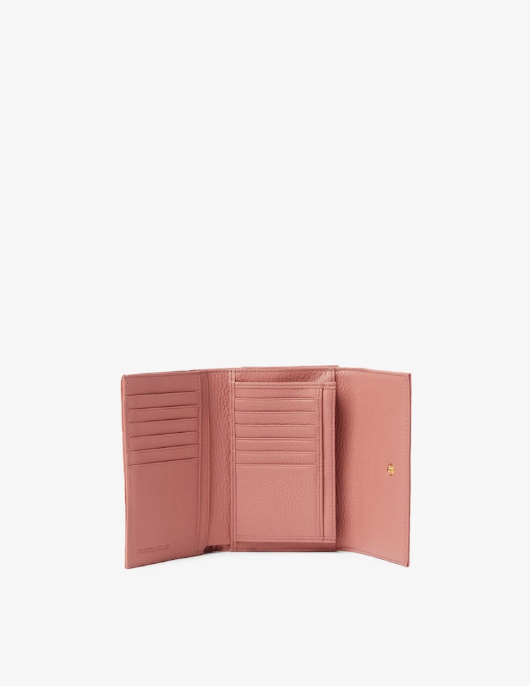 rinascente Coccinelle Portafoglio Metallic Croco Shiny Soft - Rosa