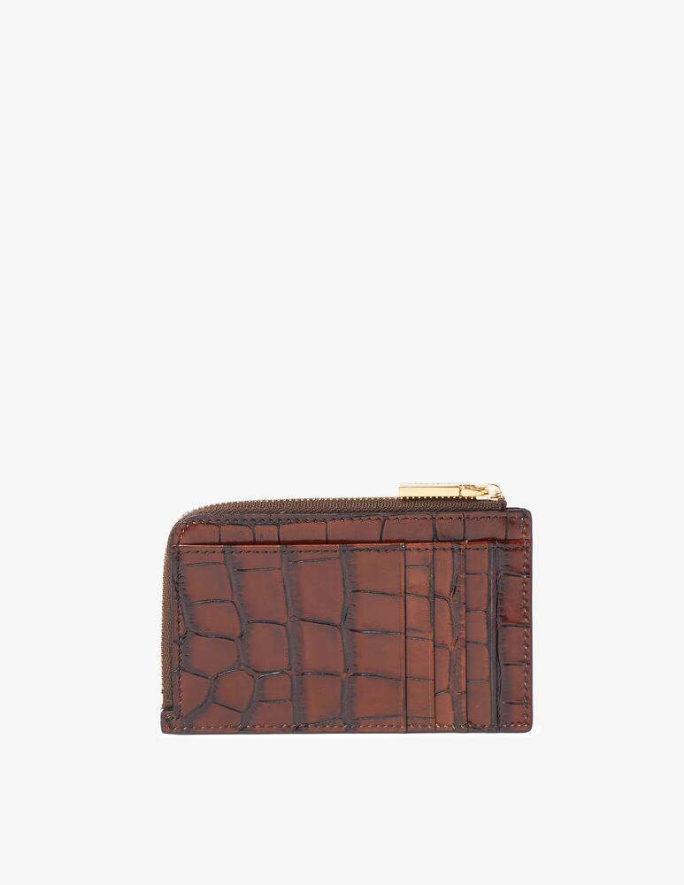 rinascente Coccinelle Metallic Croco Shiny Soft card holder - Brown