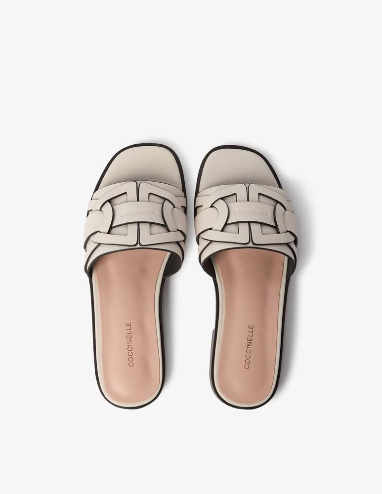 rinascente Coccinelle Monogram leather flat sandals