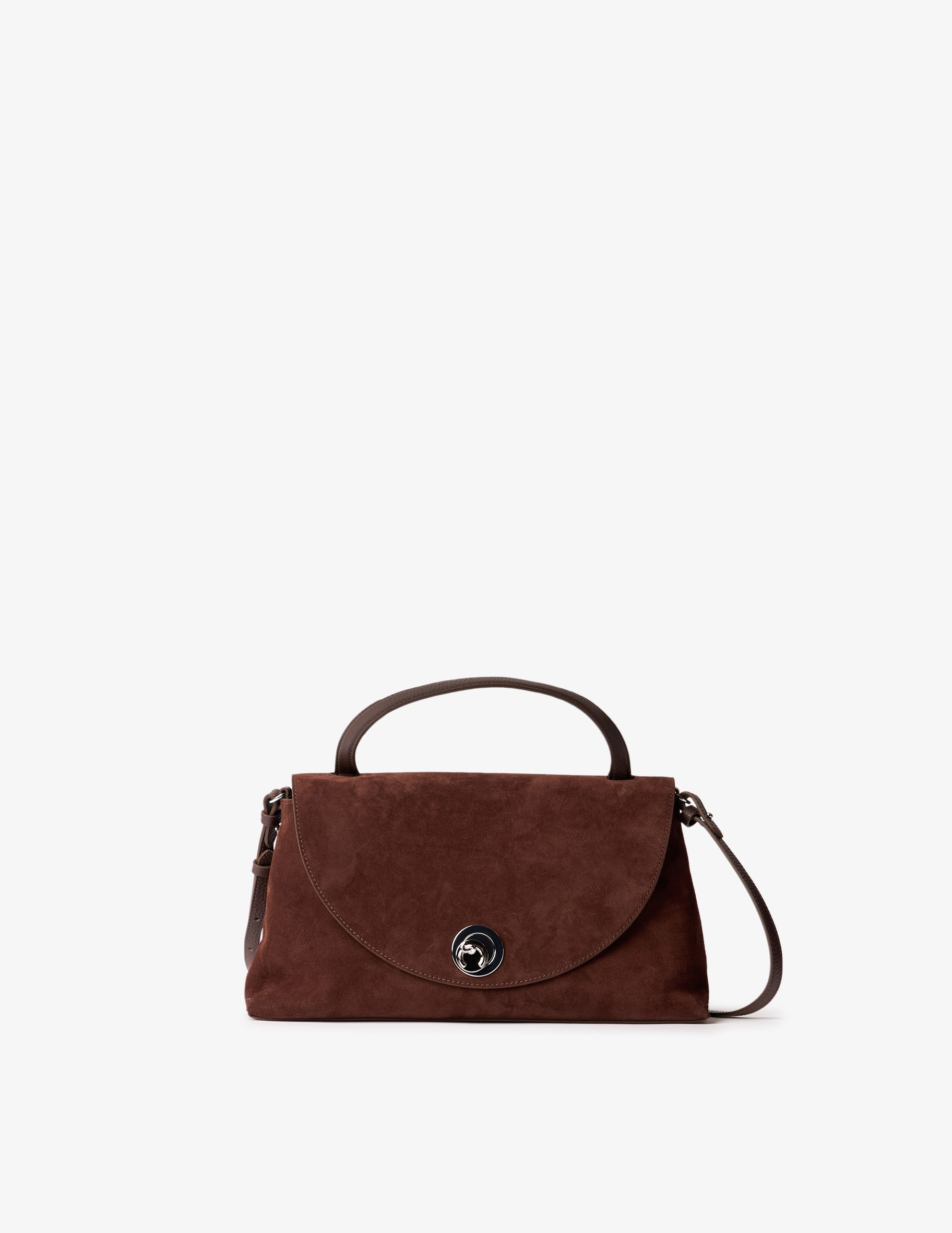Shop Coccinelle Nikla suede handbag with shoulder strap on