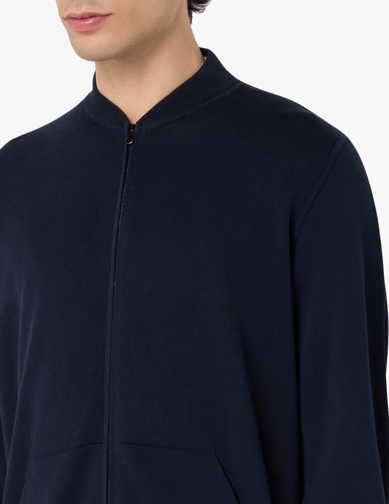 Filippo De Laurentiis Felpa bomber crepe con zip - immagine 4 Filippo De Laurentiis Felpa bomber crepe con zip - immagine 4