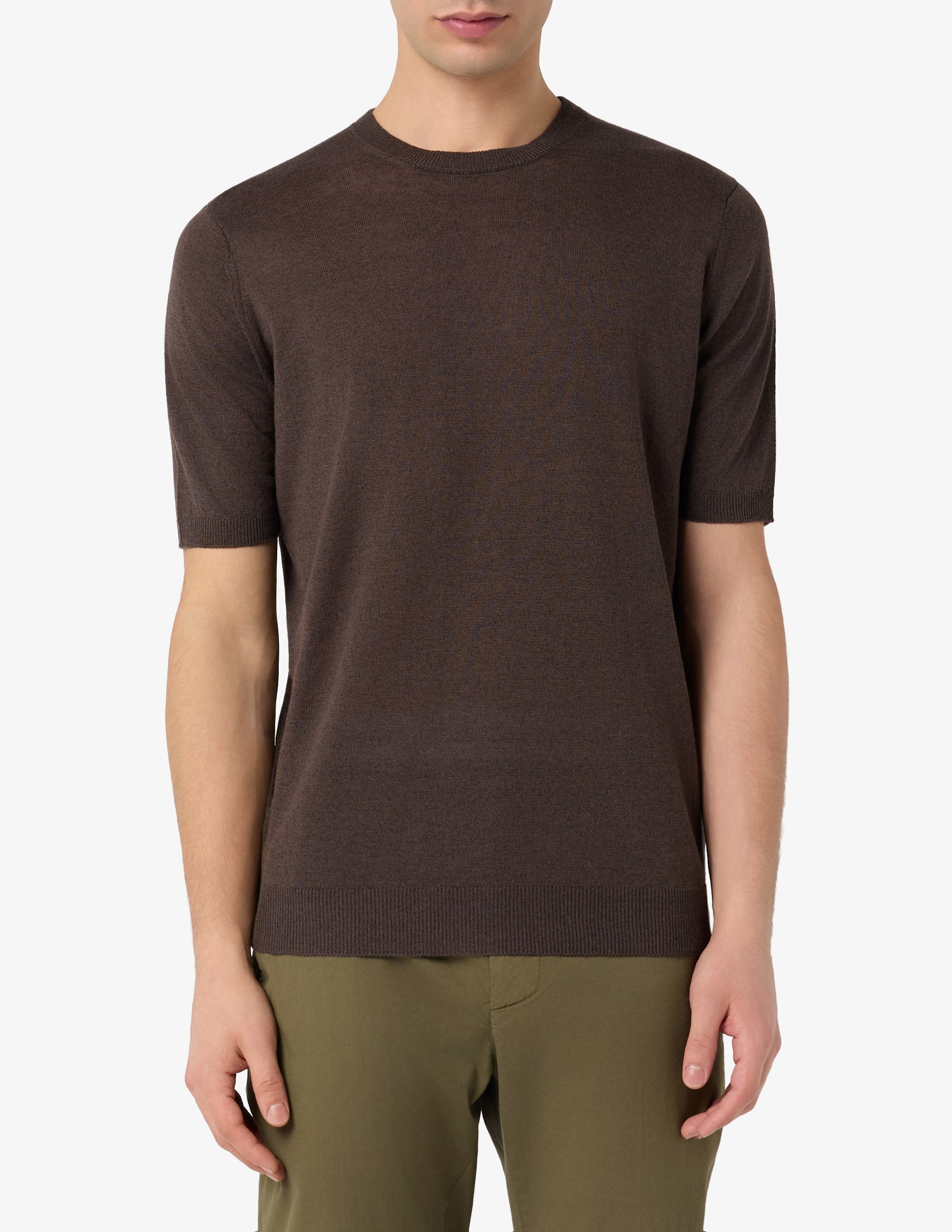 Shop Filippo De Laurentiis Linen crewneck t-shirt on Rinascente