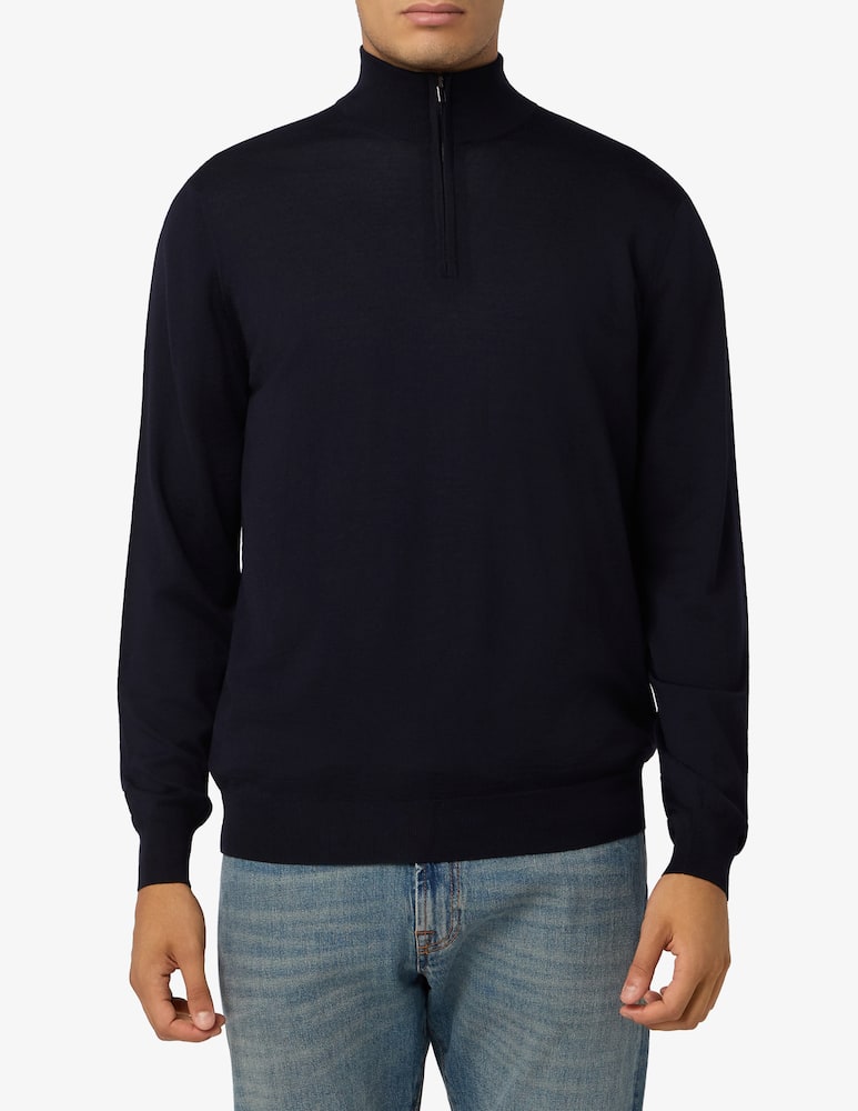 Filippo De Laurentiis Maglia mezza zip in lana merino - immagine 1 Filippo De Laurentiis Maglia mezza zip in lana merino - immagine 1
