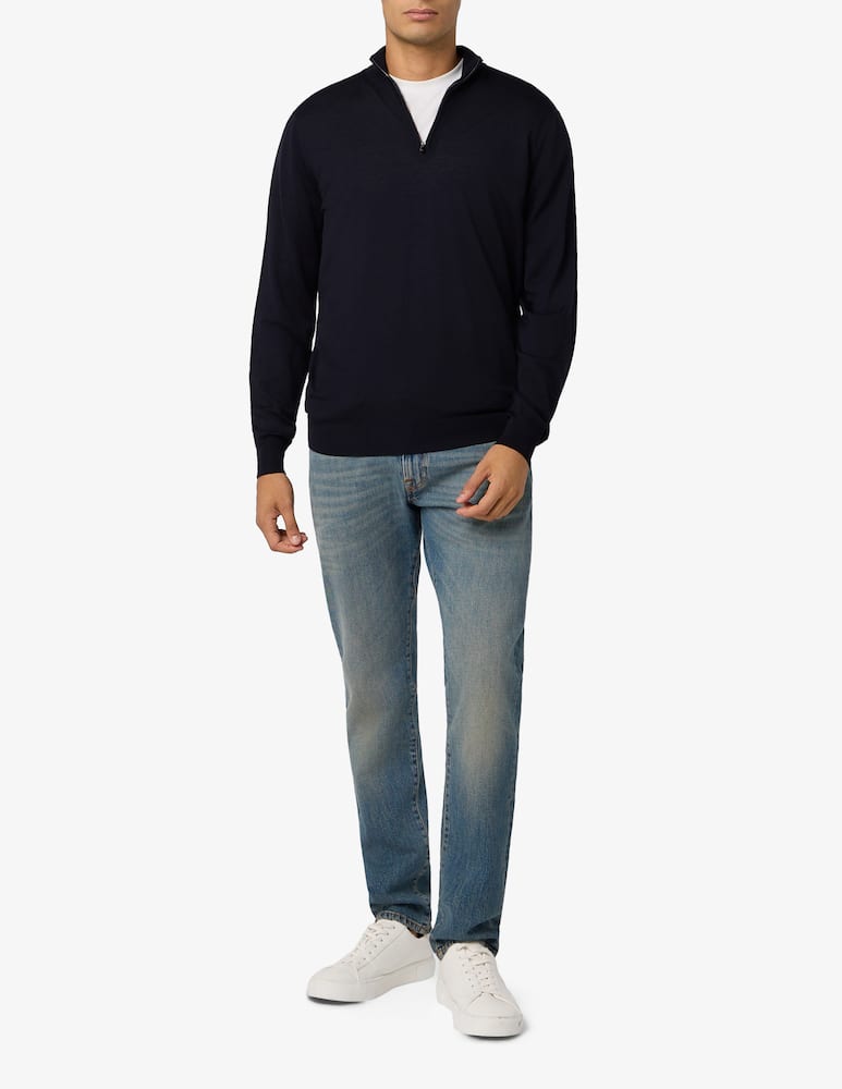 Filippo De Laurentiis Maglia mezza zip in lana merino - immagine 2 Filippo De Laurentiis Maglia mezza zip in lana merino - immagine 2