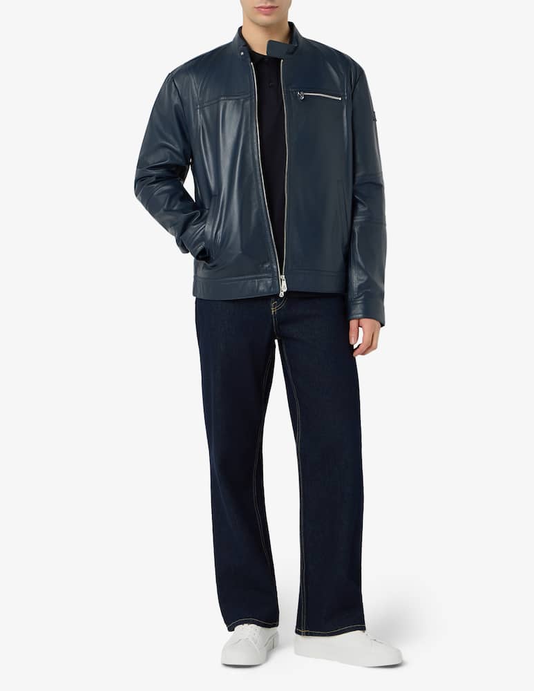 rinascente Peuterey Giacca biker in pelle Saguaro