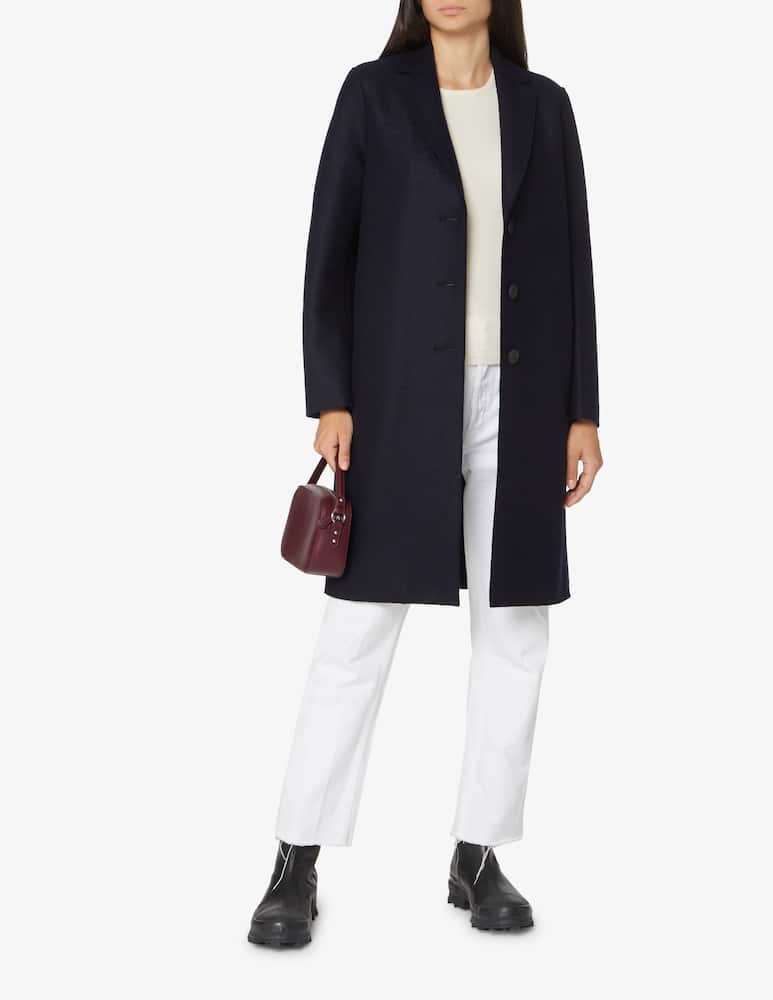 rinascente Harris Wharf London Cappotto soprabito in lana pressata - Nero