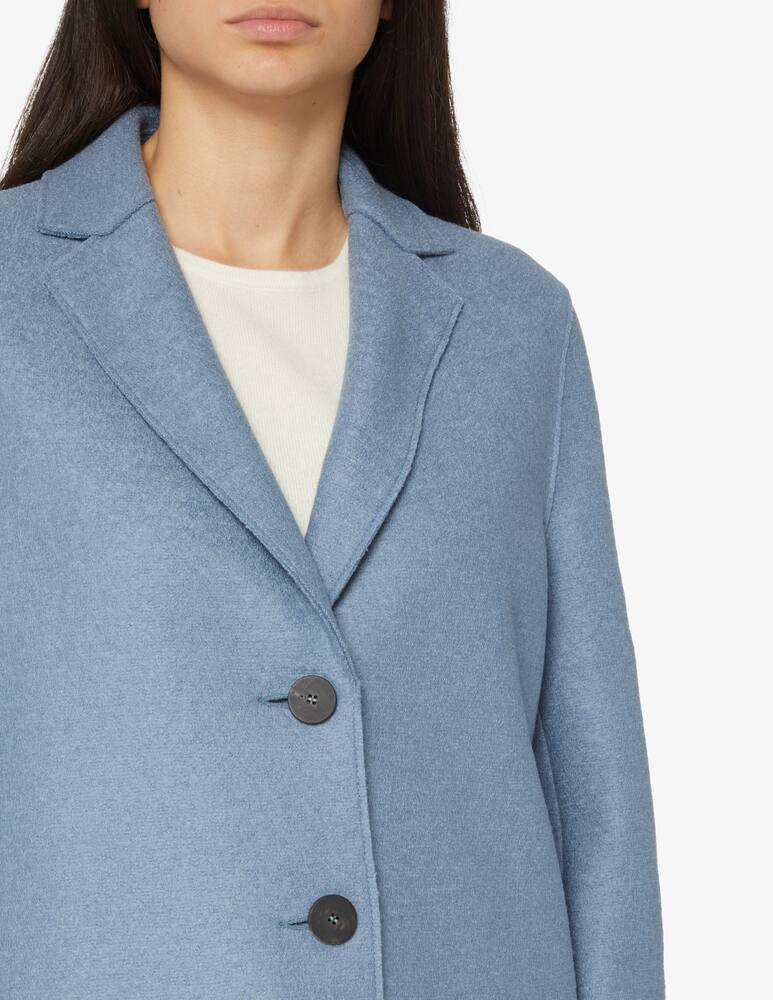 rinascente Harris Wharf London Cappotto soprabito in lana pressata - Azzurro