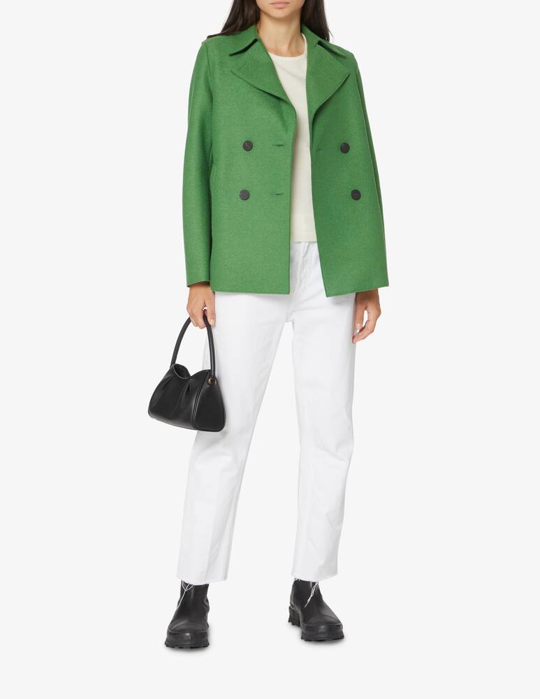Harris Wharf London Cappotto caban in lana pressata - Verde - immagine 2 Harris Wharf London Cappotto caban in lana pressata - Verde - immagine 2