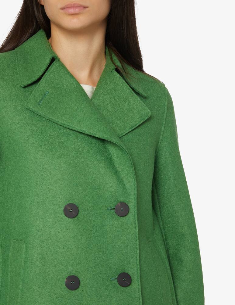 rinascente Harris Wharf London Cappotto caban in lana pressata - Verde
