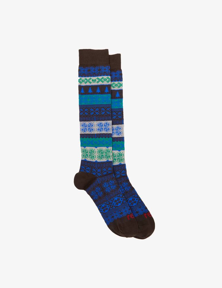 rinascente Red Norwegian drawing long socks