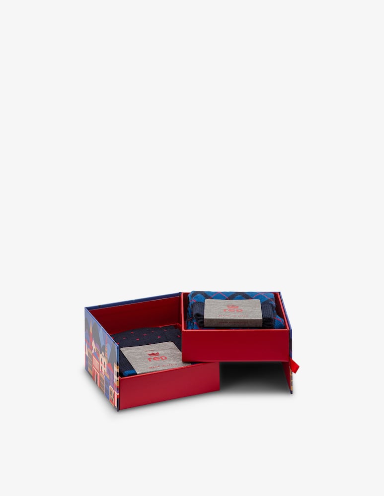 rinascente Red Argyle long socks