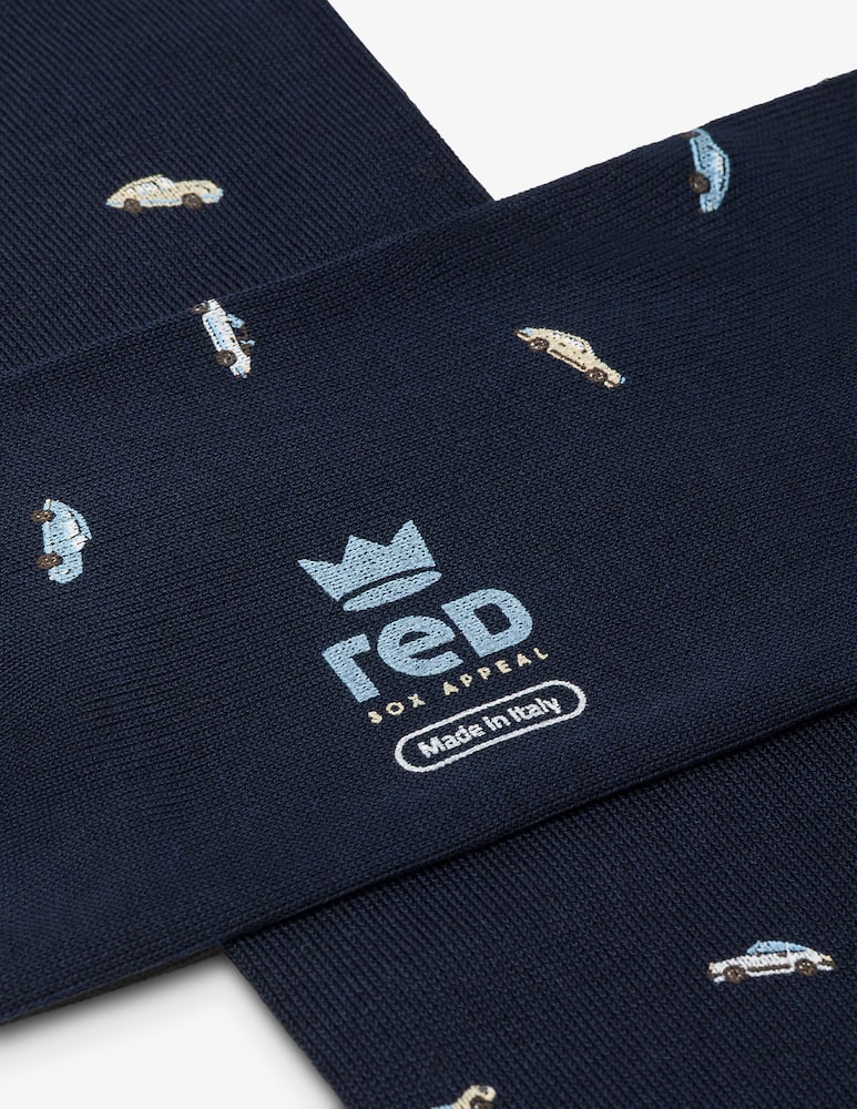 rinascente Red Fast car print socks