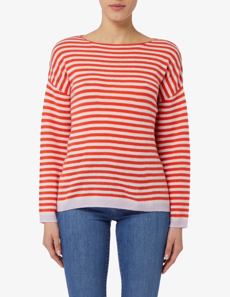 Pure Cashmere Maglia barca rigata manica scesa - immagine 1 Pure Cashmere Maglia barca rigata manica scesa - immagine 1