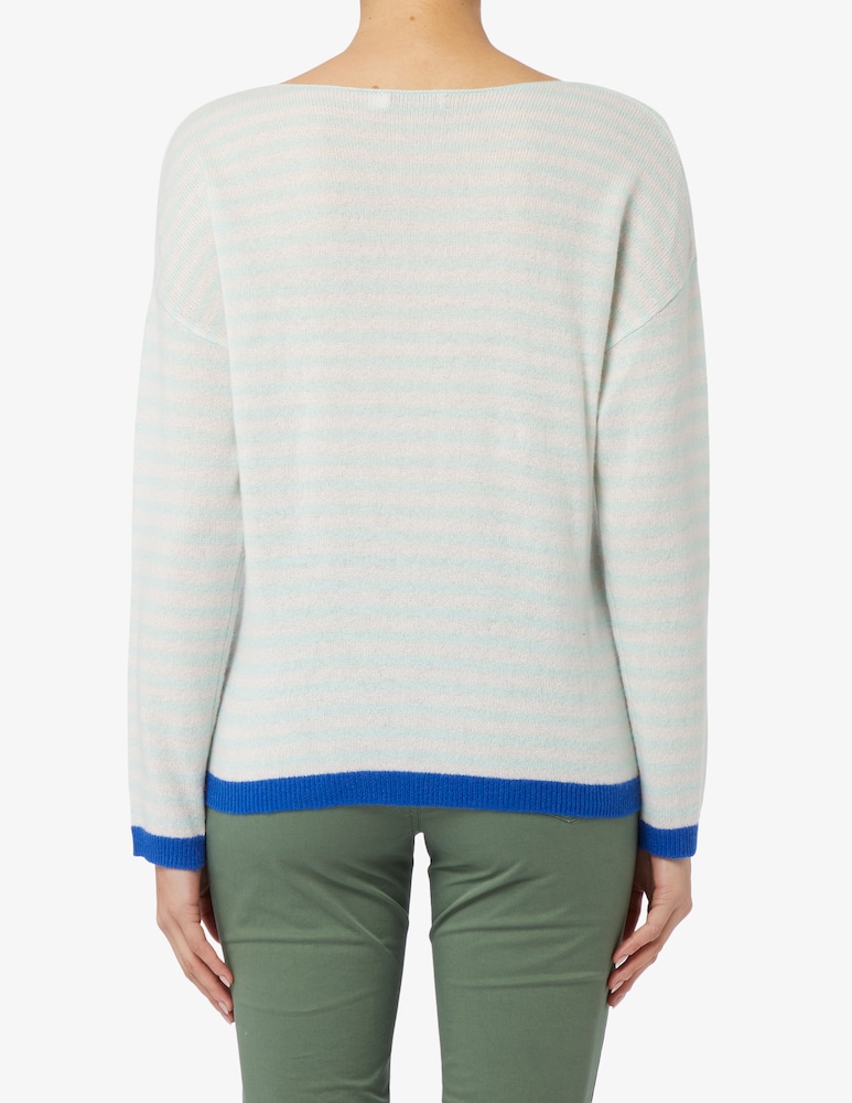 rinascente Pure Cashmere Dropped sleeve striped jumper