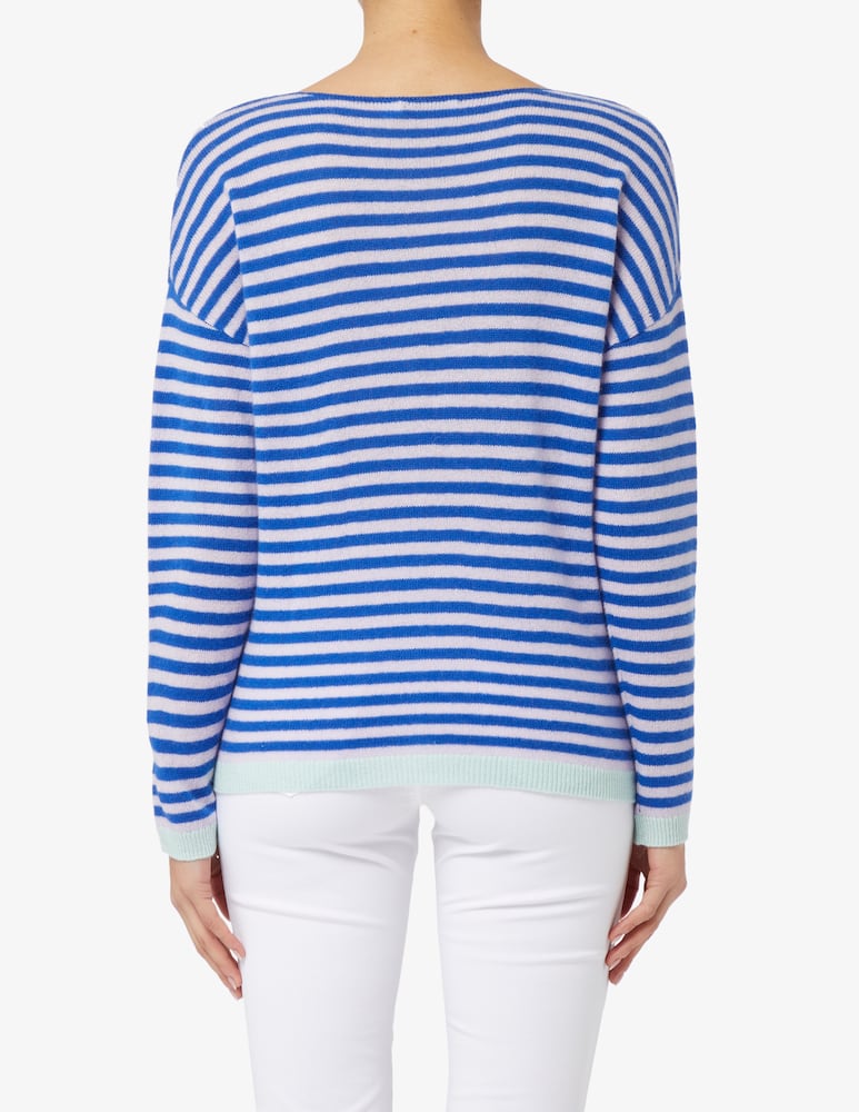 Pure Cashmere Maglia barca rigata manica scesa - immagine 3 Pure Cashmere Maglia barca rigata manica scesa - immagine 3