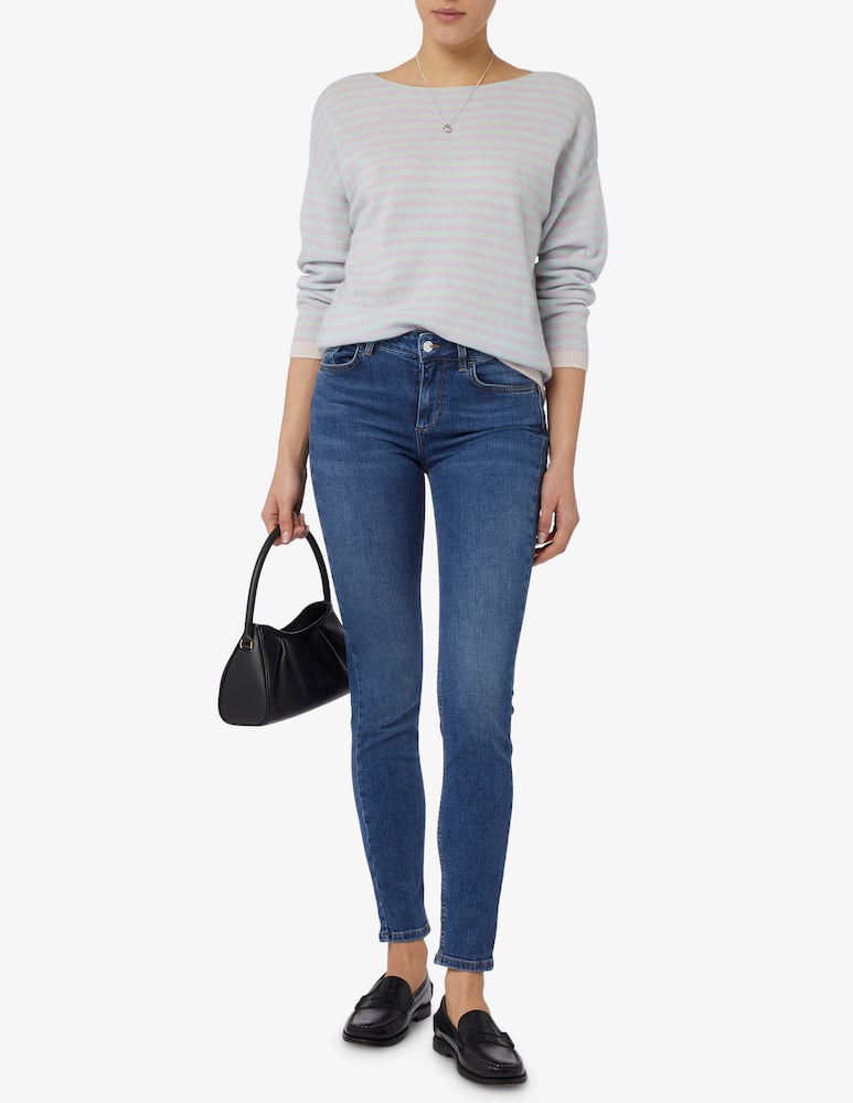 rinascente Pure Cashmere Maglia barca rigata manica scesa