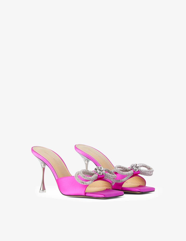 rinascente Mach & Mach Mules in satin Bouble Bow - Rosa