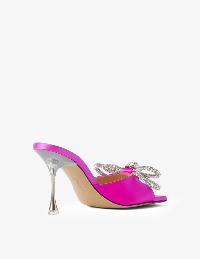 rinascente Mach & Mach Mules in satin Bouble Bow - Rosa