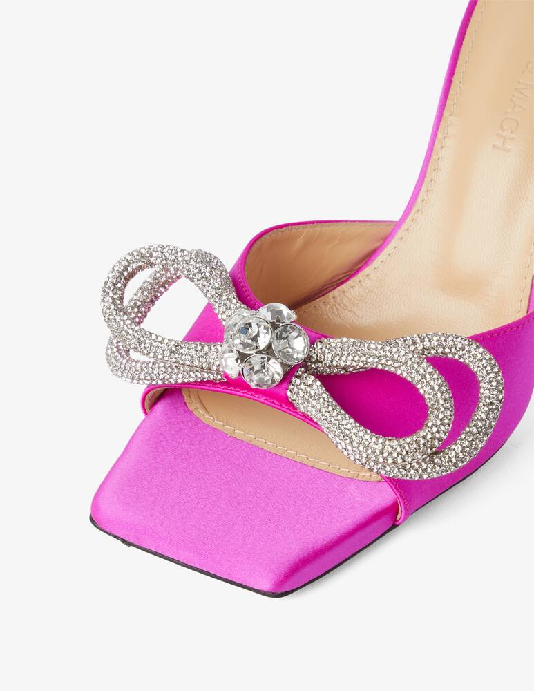 rinascente Mach & Mach Mules in satin Bouble Bow - Rosa