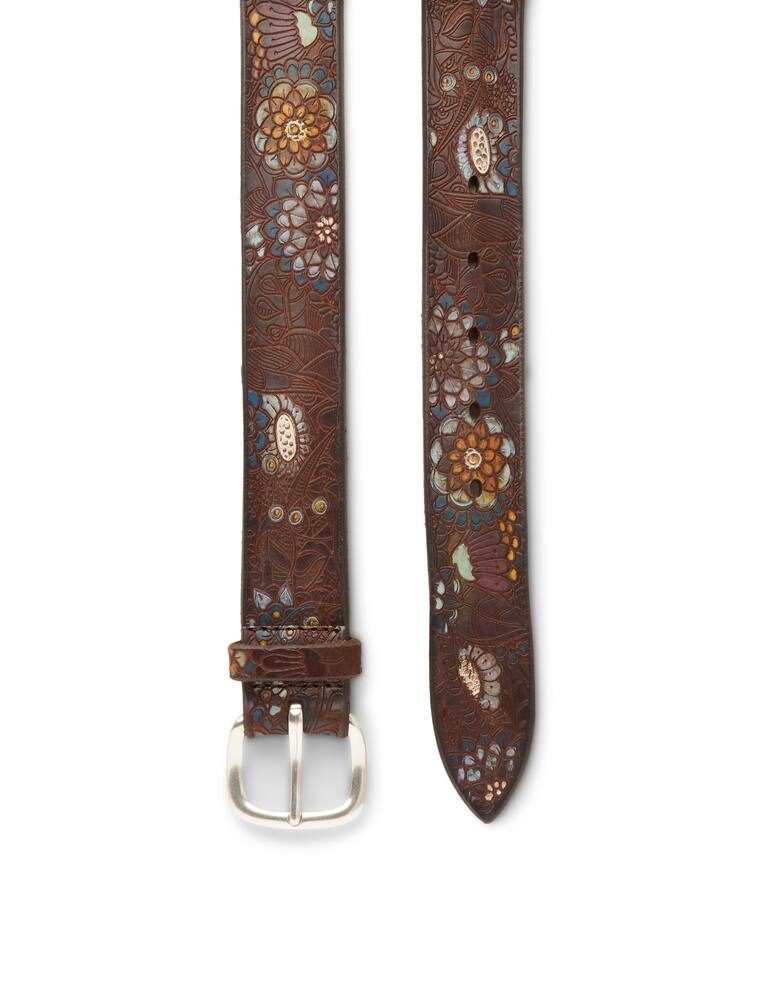 rinascente Orciani Cintura in pelle avatar dipinta a fiori