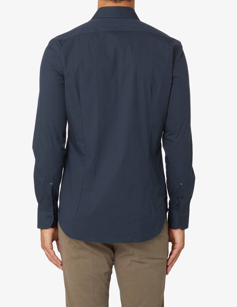 rinascente Mazzarelli Slim popeline stretch shirt - Blue