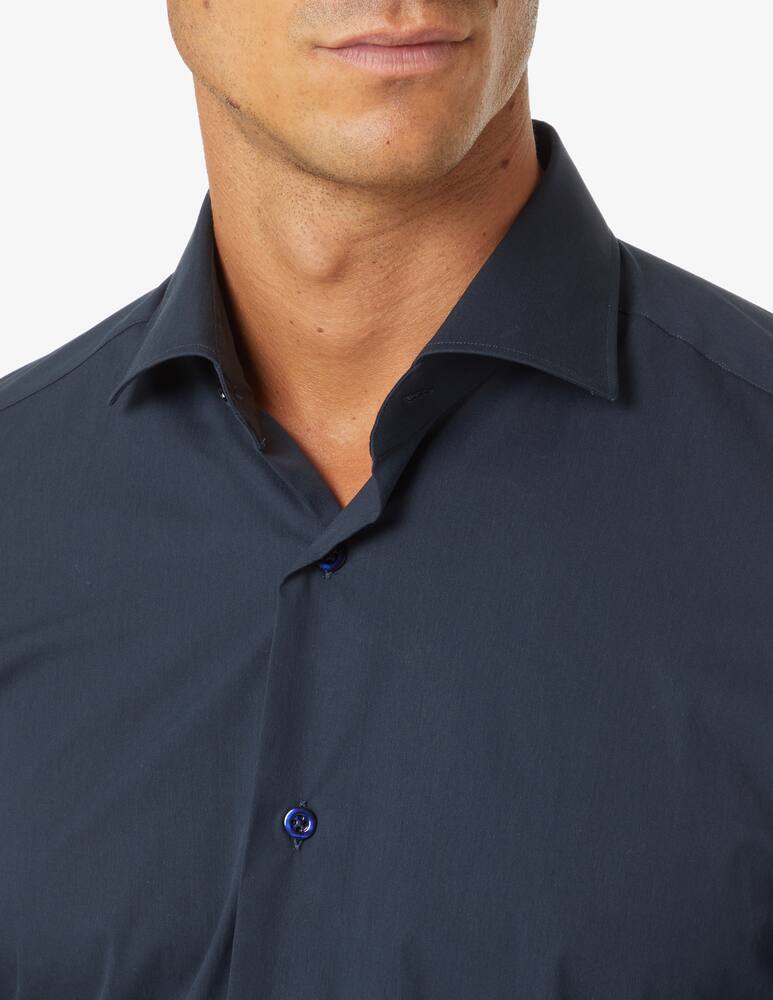 rinascente Mazzarelli Slim popeline stretch shirt - Blue