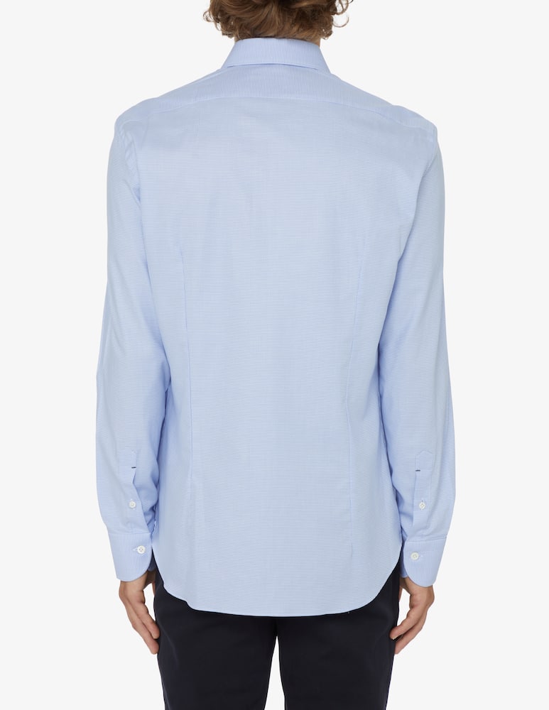 rinascente Mazzarelli Camicia base pied de poule slim - Azzurro