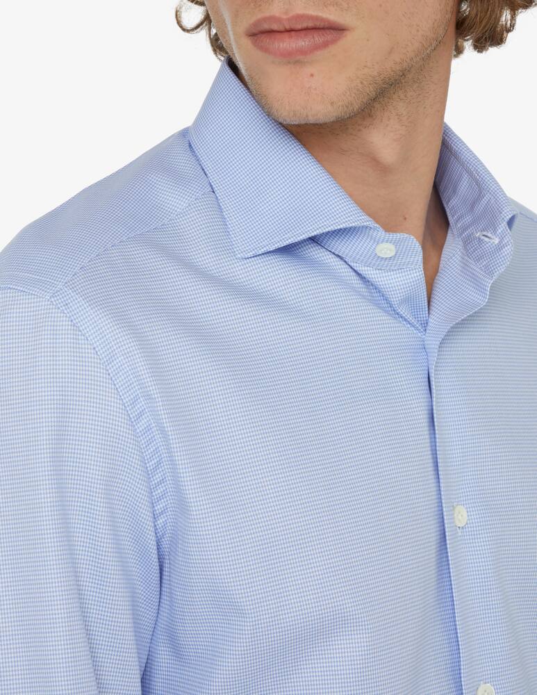rinascente Mazzarelli Camicia base pied de poule slim - Azzurro