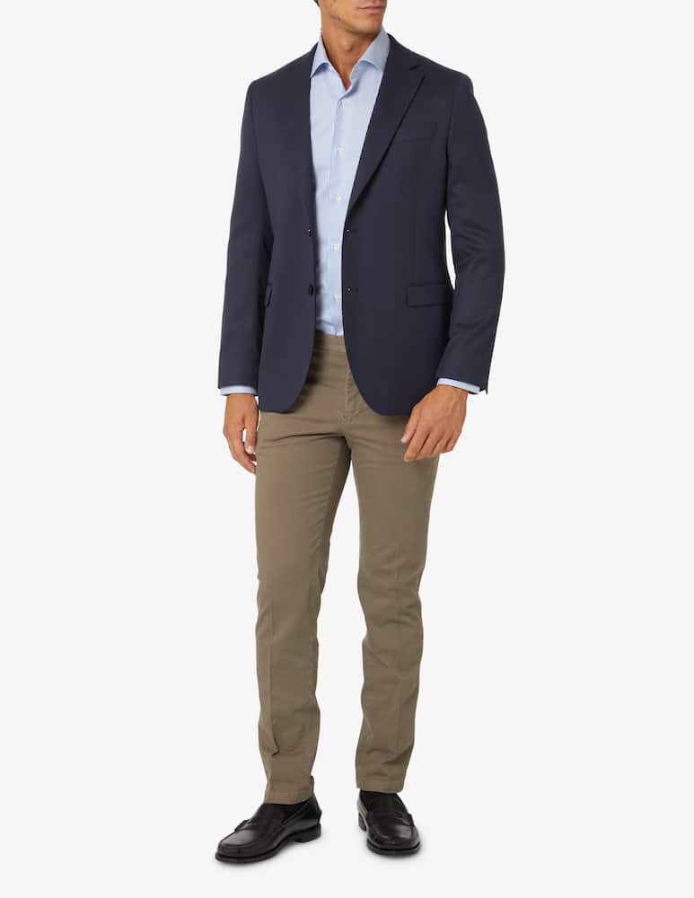 rinascente Mazzarelli Camicia base twill bastoncino slim - Azzurro