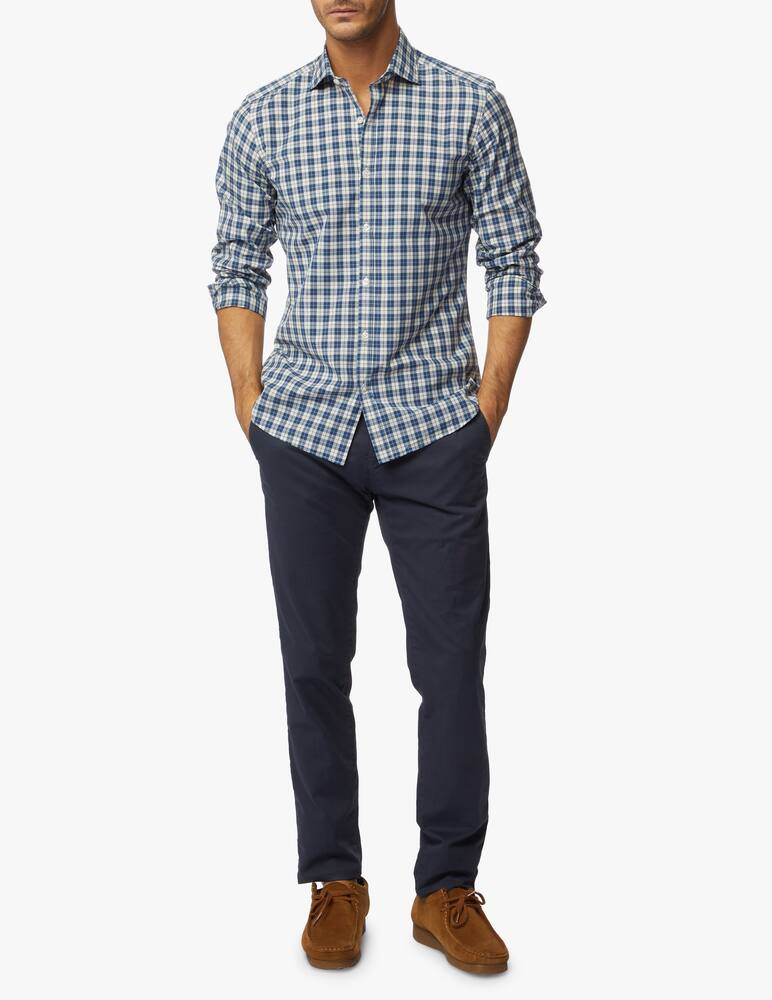 rinascente Giannetto Portofino Small check washed shirt