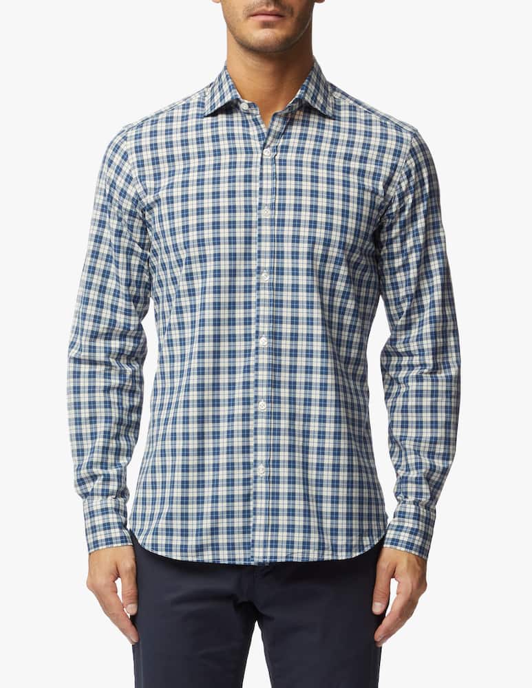 rinascente Giannetto Portofino Small check washed shirt