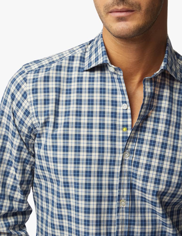 rinascente Giannetto Portofino Small check washed shirt