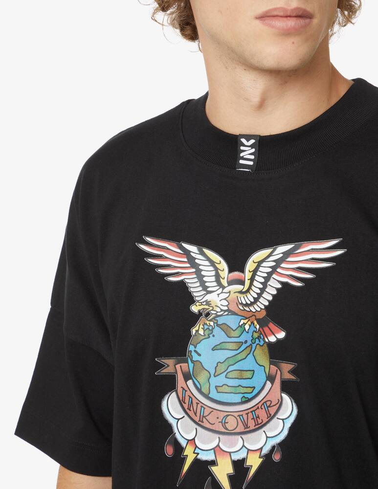 rinascente Inkover Maglietta manica corta eagle over - Nero