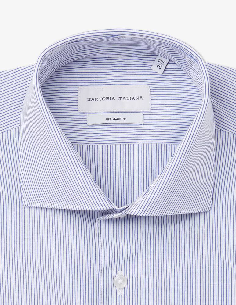 rinascente Sartoria Italiana French collar slim striped shirt