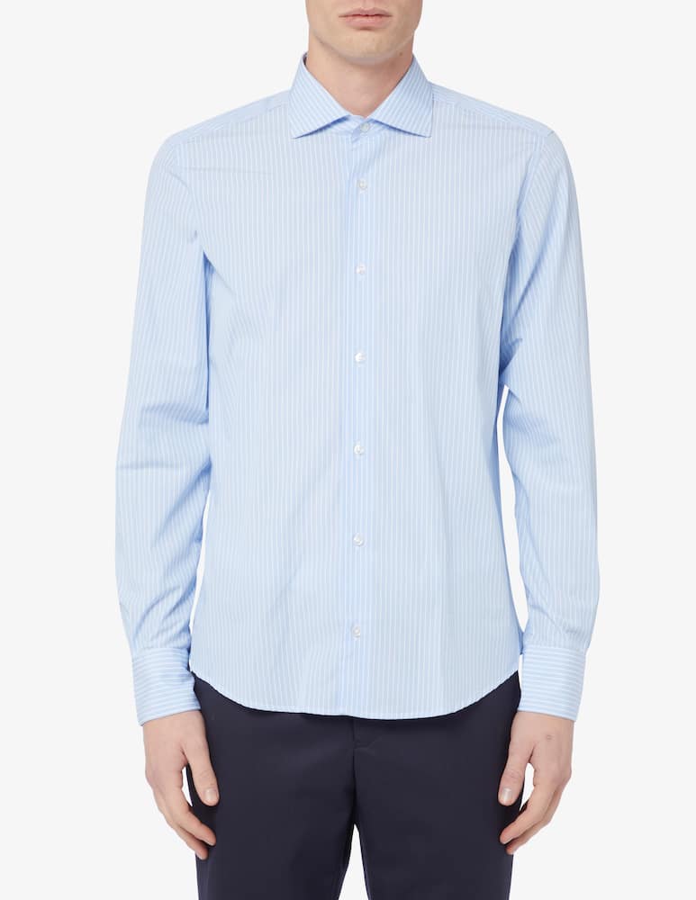 Sartoria Italiana Camicia rigata slim collo francese - immagine 1 Sartoria Italiana Camicia rigata slim collo francese - immagine 1