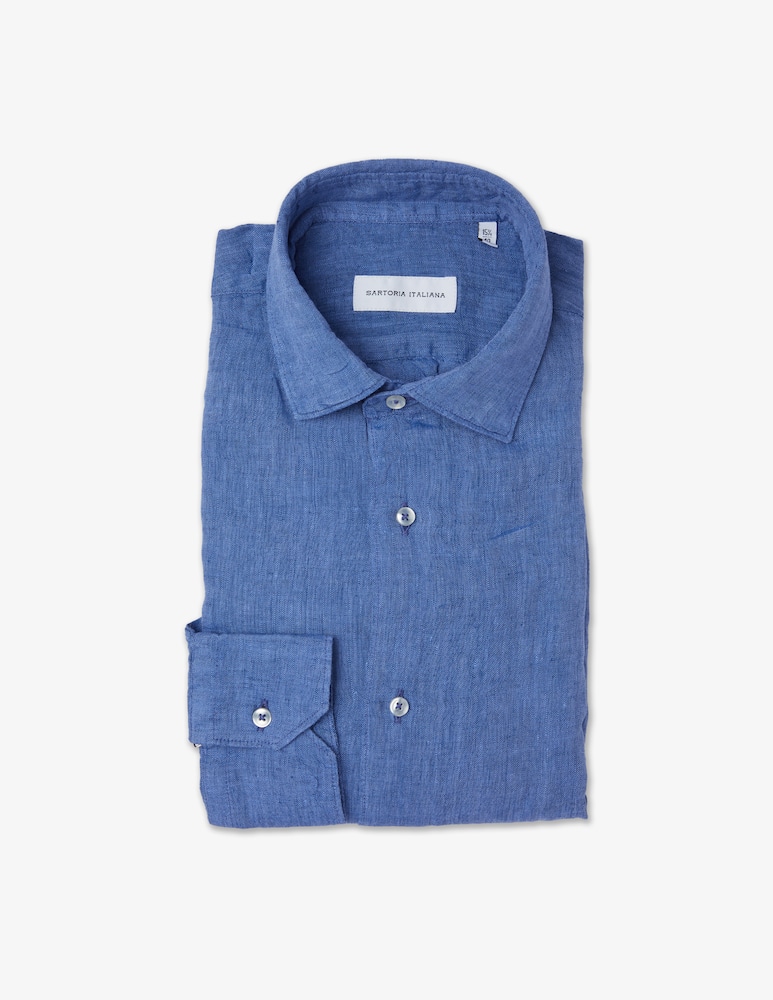 Sartoria Italiana Camicia lino reg alamari collo milano - immagine 1 Sartoria Italiana Camicia lino reg alamari collo milano - immagine 1