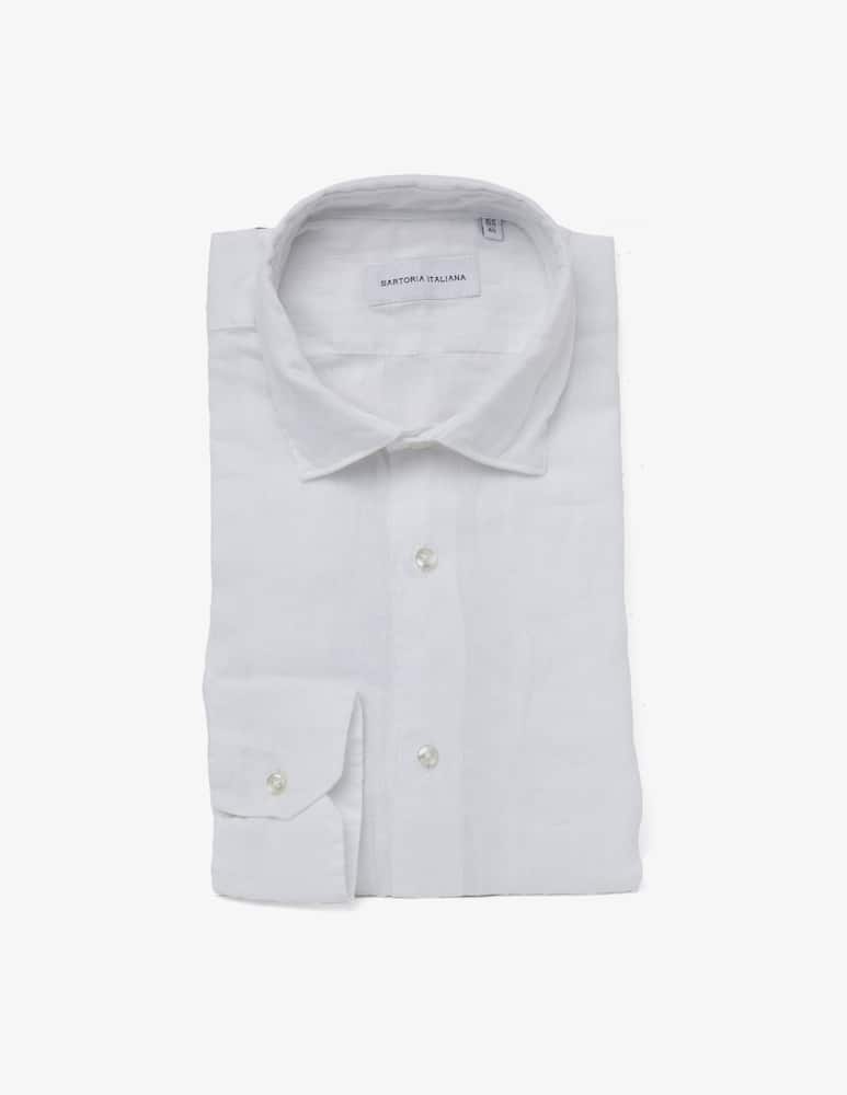 Sartoria Italiana Camicia lino reg alamari collo milano - immagine 1 Sartoria Italiana Camicia lino reg alamari collo milano - immagine 1