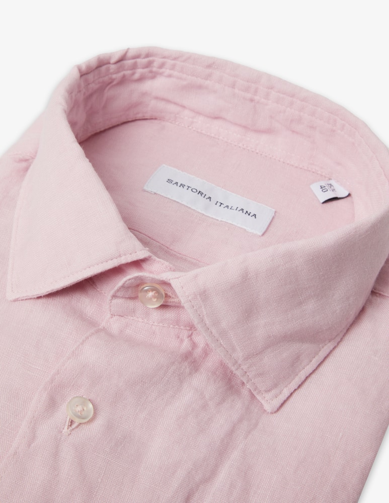Sartoria Italiana Camicia lino reg alamari collo milano - immagine 3 Sartoria Italiana Camicia lino reg alamari collo milano - immagine 3