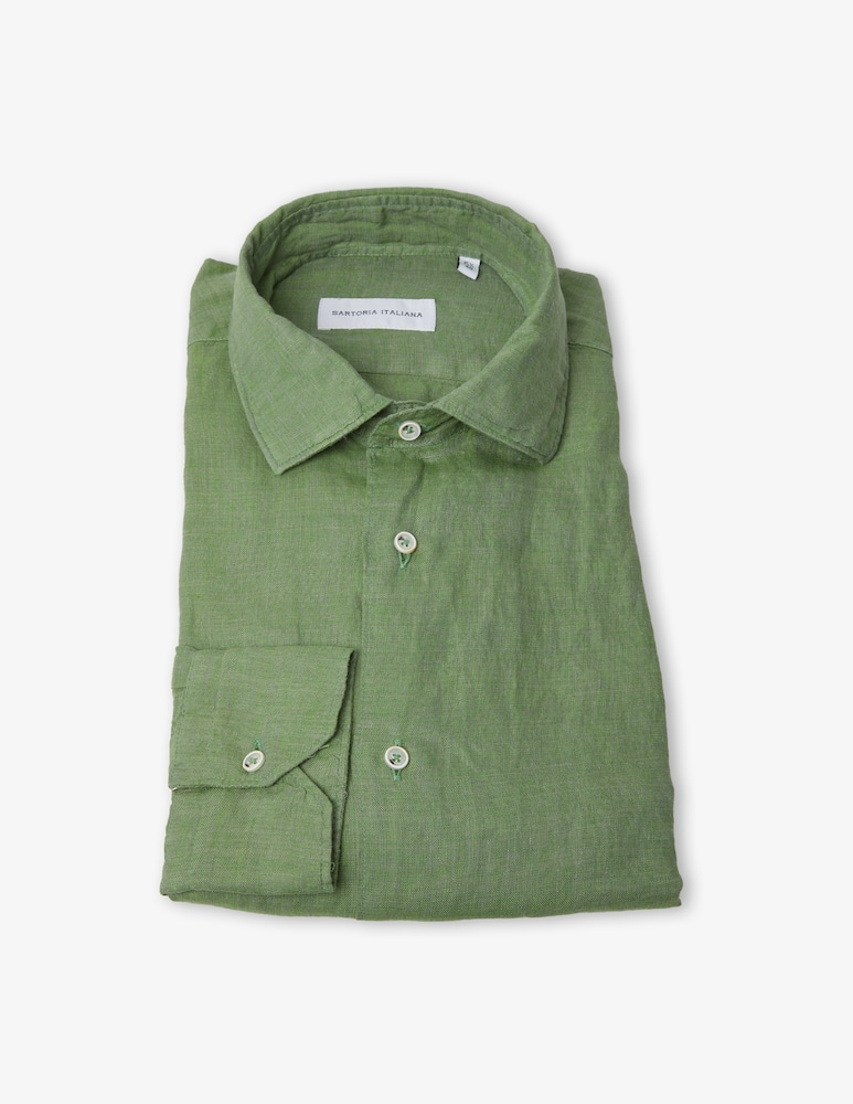 Sartoria Italiana Camicia lino reg alamari collo milano - immagine 1 Sartoria Italiana Camicia lino reg alamari collo milano - immagine 1