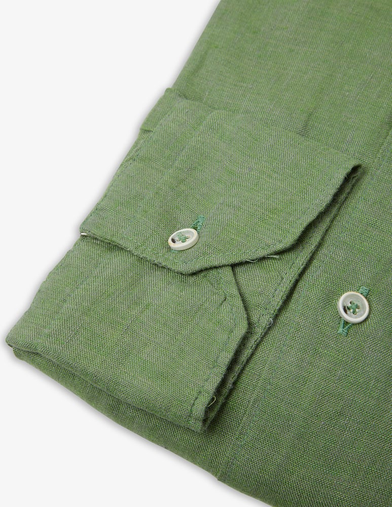 Sartoria Italiana Camicia lino reg alamari collo milano - immagine 2 Sartoria Italiana Camicia lino reg alamari collo milano - immagine 2