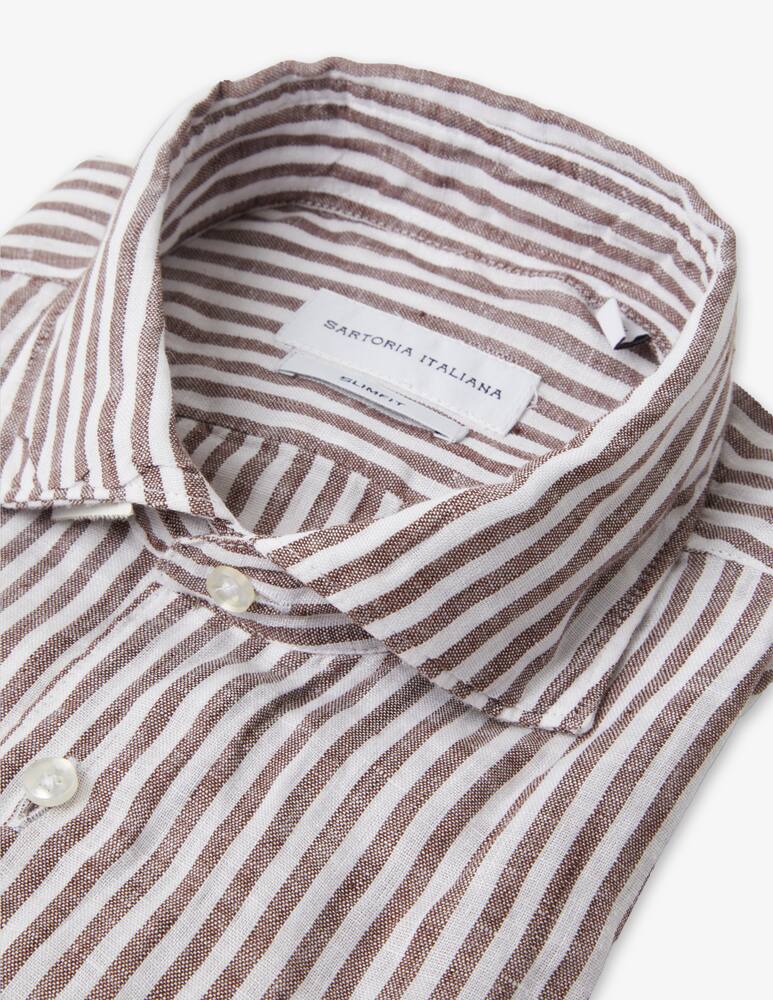 rinascente Sartoria Italiana Camicia lino bastonetto slim collo francese