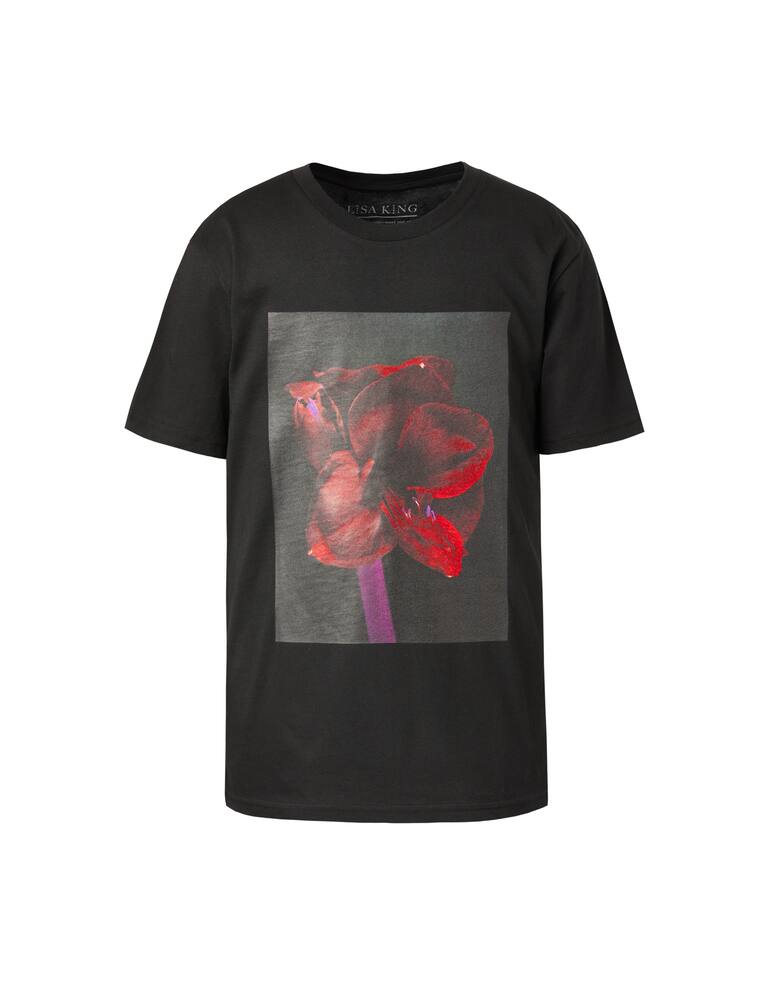 rinascente Lisa King T-shirt stampata in cotone biologico Amaryllis