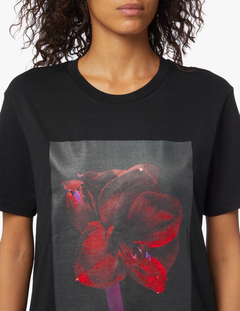 rinascente Lisa King T-shirt stampata in cotone biologico Amaryllis